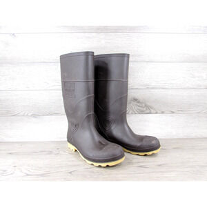 Tingley 15" Rubber Boots Brown Tan Plain Toe Women's Size 9 Men's Size 7 USA